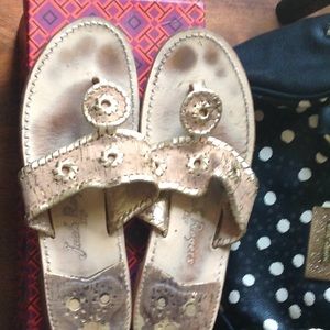 Jack Rogers Gold/Cork Sandals 9